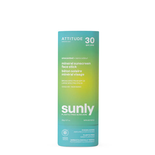 Unscented SPF 30 Mineral Sunscreen Face Stick - ATTITUDE