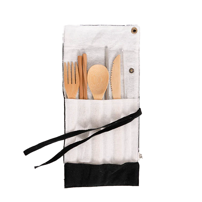 Bamboo Utensil + Straw Set