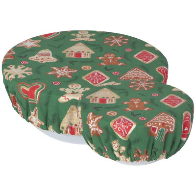 Bowl Cover Set of 2 - Christmas Cookies