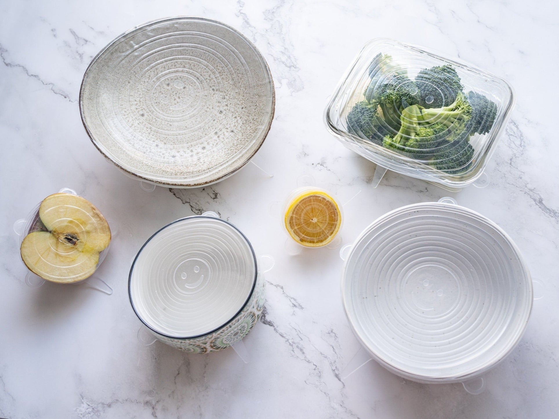 bare market Silicone Dish Covers - Set of 6