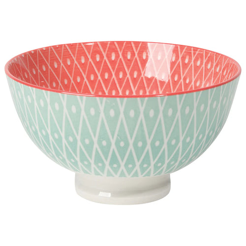 Geo Pink Stamped Bowl