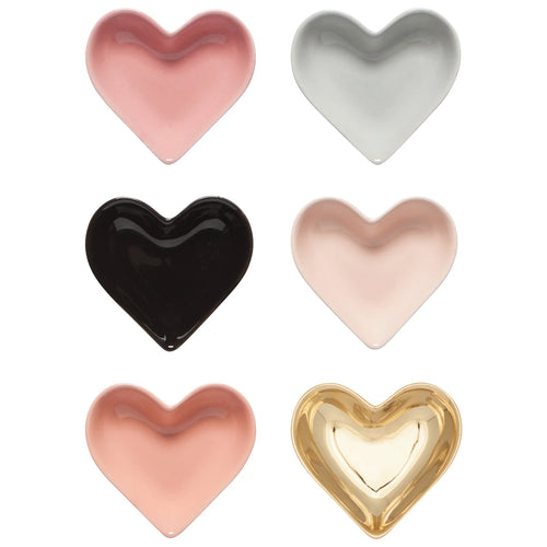 Heart Shaped Pinch Bowls - Set of 6