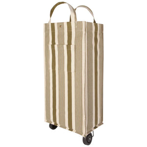 Sage Stripe Shopping Trolley