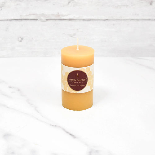 Round Beeswax Pillar Candle - 3.25 inch