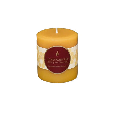 Round Beeswax Pillar Candle - 3 inch