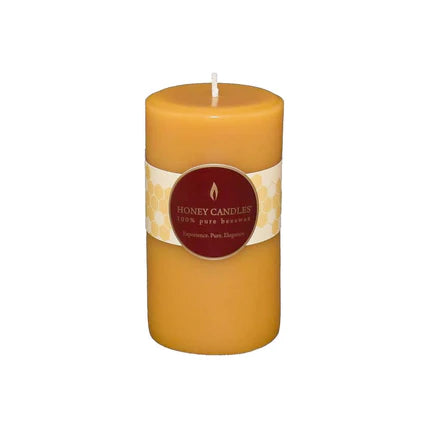 Round Beeswax Pillar Candle - 5 inch
