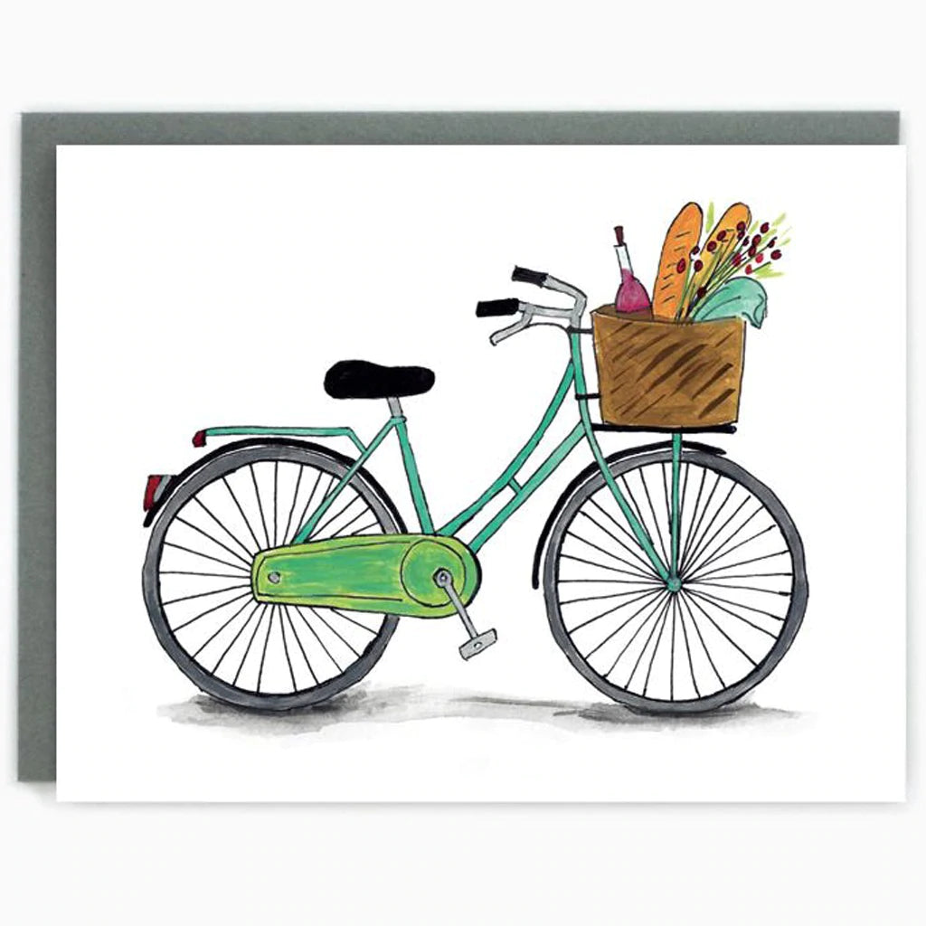 Bike with Basket Greeting Card