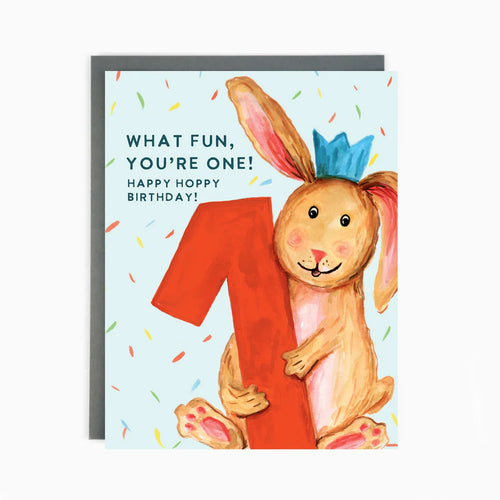 1st Birthday Bunny Card