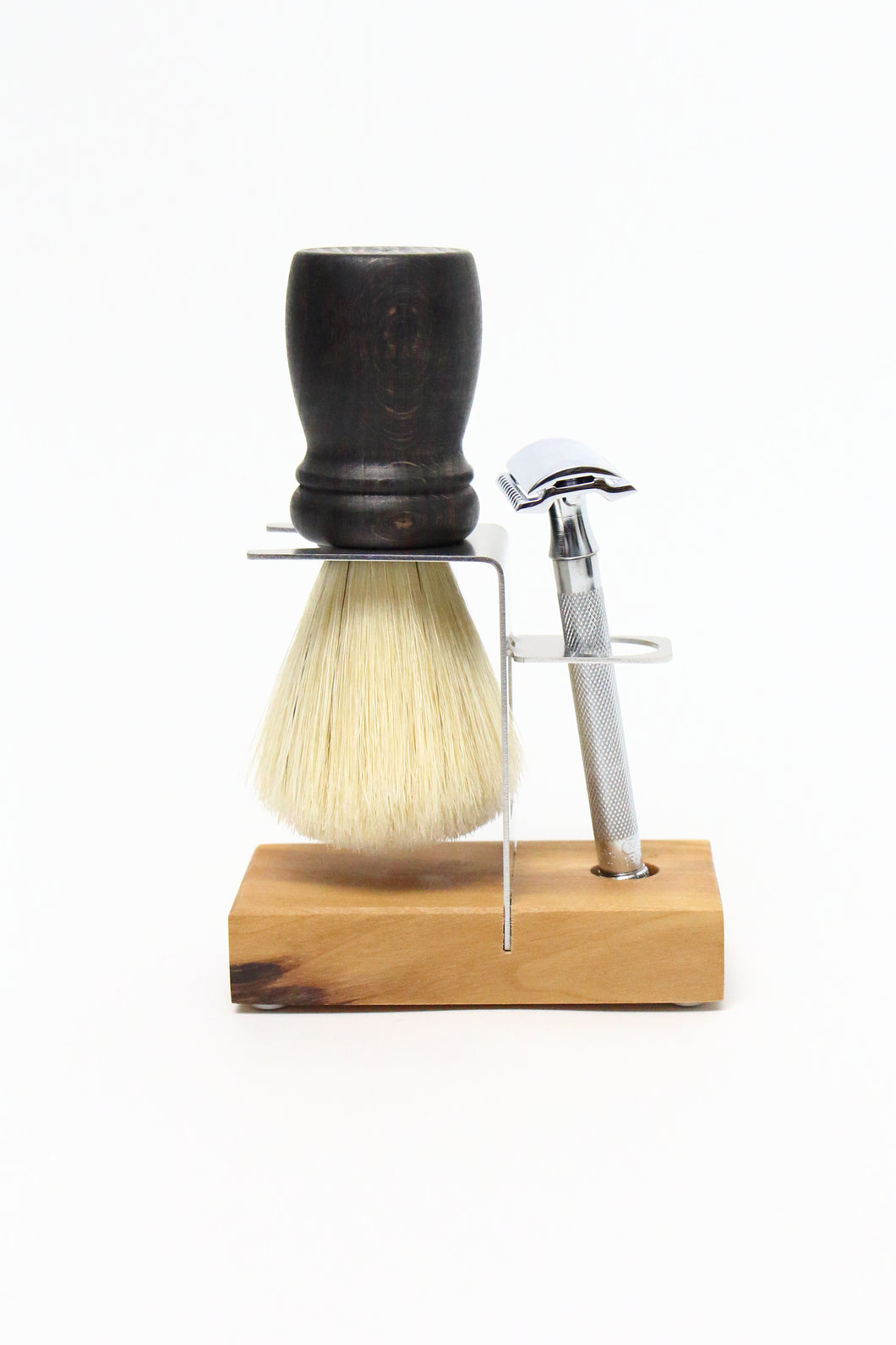 Safety Razor Stand - Olive + Stainless