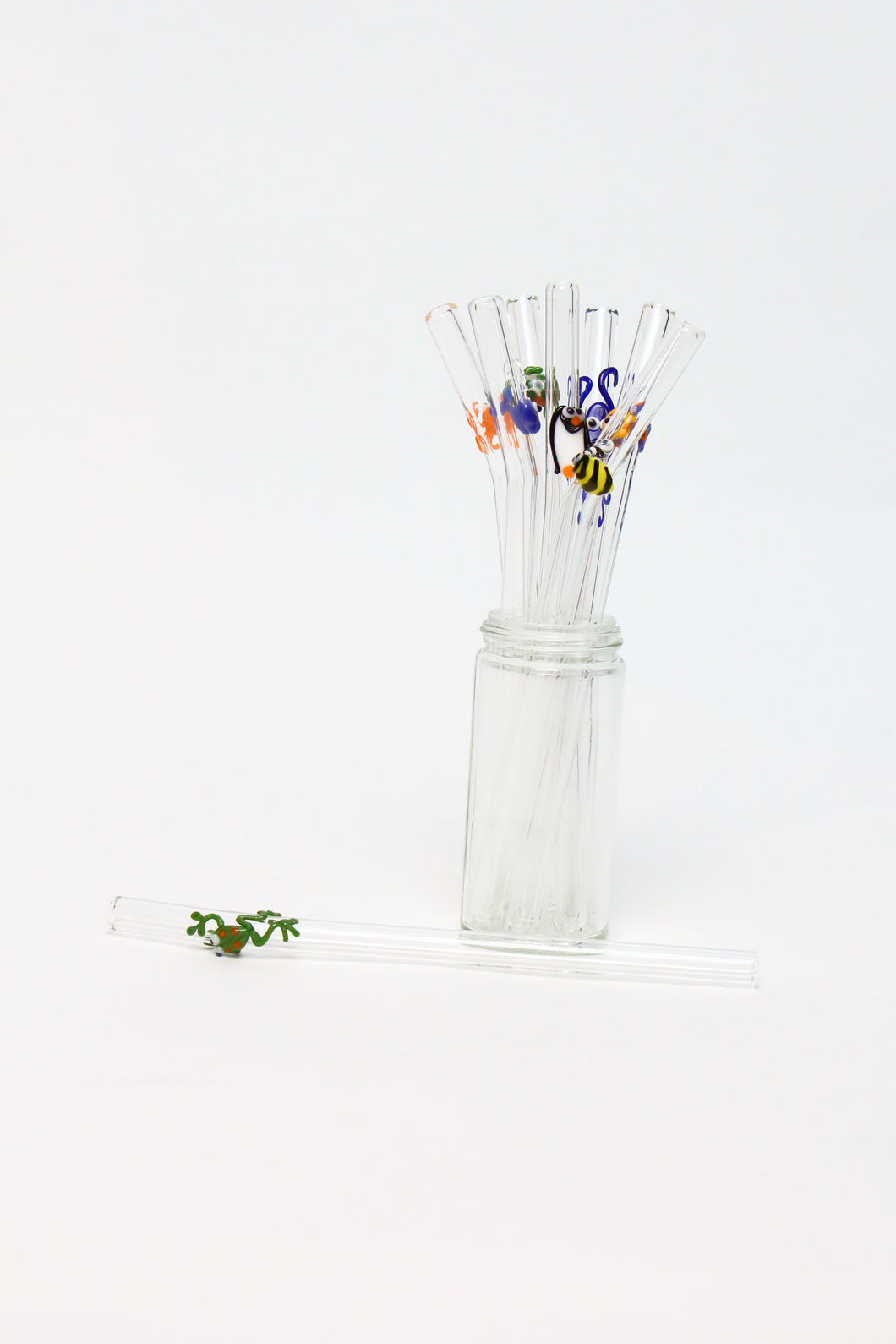 Decorated Glass Straws