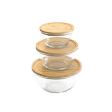 2600ml Round Glass Bowl with Bamboo Lid