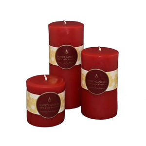 Round Red Beeswax Pillar Candle - 5 inch